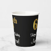 Gobelets En Papier 68e anniversaire - Elégant luxe Faux Gold Look # (Gauche)
