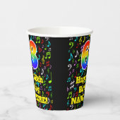 Gobelets En Papier 68e anniversaire : Fun Music Notes Motif, Arc-en-c (Gauche)