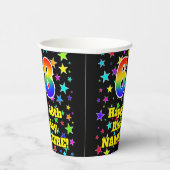 Gobelets En Papier 68e anniversaire : Fun Stars Motif et Rainbow 68 (Droite)