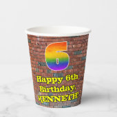 Gobelets En Papier 6e anniversaire : Arc-en-ciel amusant inspiré par  (Recto)
