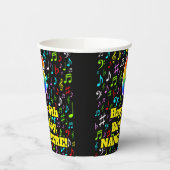 Gobelets En Papier 6e anniversaire : Fun Music Notes Motif, Rainbow 6 (Gauche)