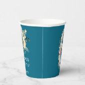 Gobelets En Papier 6e anniversaire Photo Collage Turquoise bleu jaune (Droite)