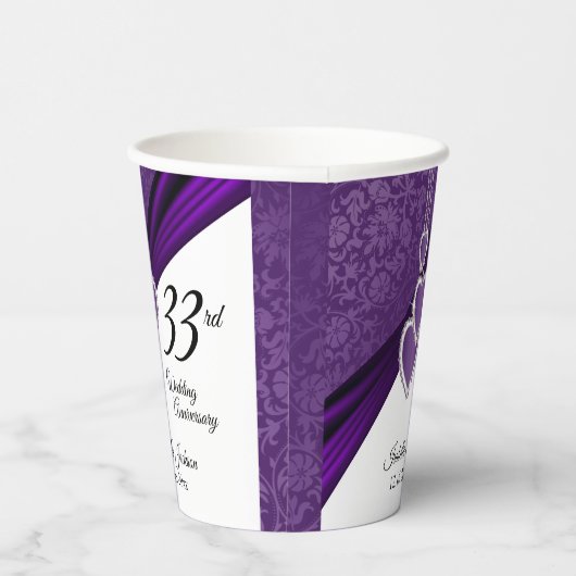 Gobelets En Papier 6ème / 33ème / 47ème anniversaire de Mariage Améth (Droite)