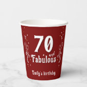Gobelets En Papier 70 and Fabulous Foliage Red 70th Birthday  (Verso)