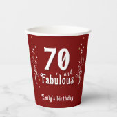 Gobelets En Papier 70 and Fabulous Foliage Red 70th Birthday  (Recto)