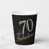 Gobelets En Papier 70 et fabuleux Elegant White Script Anniversaire (Verso)
