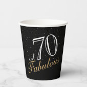 Gobelets En Papier 70 et fabuleux Elegant White Script Anniversaire (Recto)