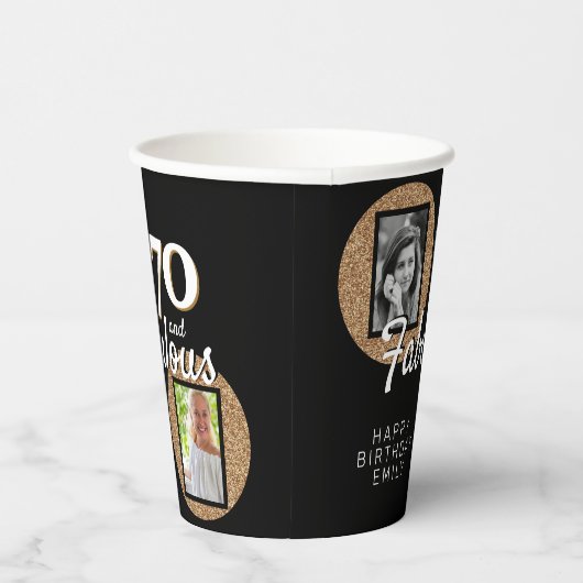 Gobelets En Papier 70 et Fabulous Gold Parties scintillant 2 Photo 70 (Droite)