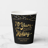 Gobelets En Papier 70e anniversaire 70 ans rétro dans les lumières (Recto)