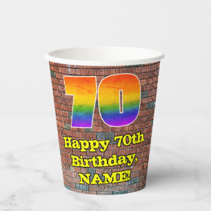 Gobelets En Papier 70e anniversaire : Arc en ciel inspiré par les gra