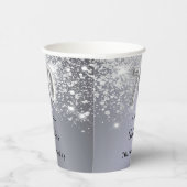 Gobelets En Papier 70e anniversaire argent parties scintillant monogr (Droite)