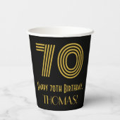 Gobelets En Papier 70e anniversaire : Art Déco Inspiré Look "70" & No (Verso)