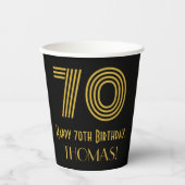 Gobelets En Papier 70e anniversaire : Art Déco Inspiré Look "70" & No (Recto)