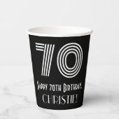 Gobelets En Papier 70e anniversaire — Art Déco Inspiré Look "70" + No (Verso)