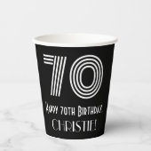 Gobelets En Papier 70e anniversaire — Art Déco Inspiré Look "70" + No (Recto)