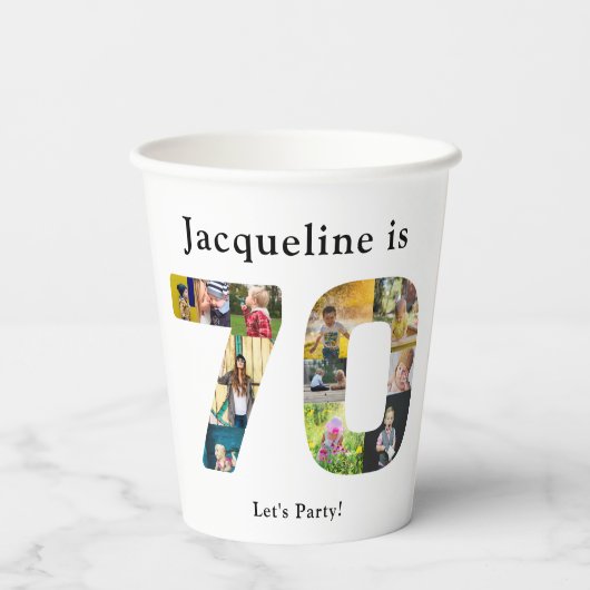 Gobelets En Papier 70e anniversaire Conception de votre propre collec (Verso)