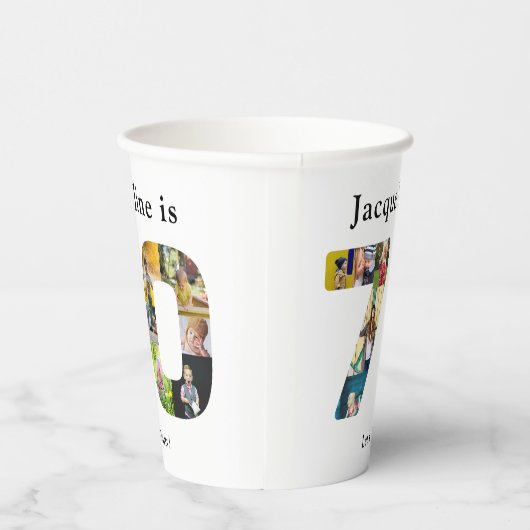 Gobelets En Papier 70e anniversaire Conception de votre propre collec (Droite)