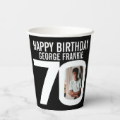 Gobelets En Papier 70e anniversaire coutume deux photos noir blanc (Verso)