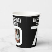 Gobelets En Papier 70e anniversaire coutume deux photos noir blanc (Droite)