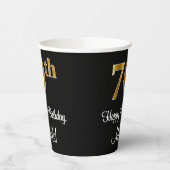 Gobelets En Papier 70e anniversaire - Elégant luxe Faux Gold Look # (Gauche)