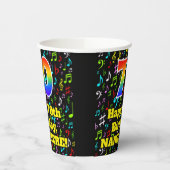 Gobelets En Papier 70e anniversaire : Fun Music Notes Motif, Rainbow (Gauche)