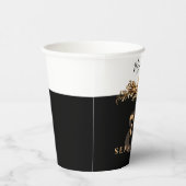 Gobelets En Papier 70e anniversaire Luxe Golden Flowers élégant Class (Droite)