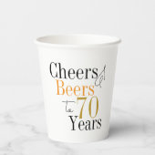 Gobelets En Papier 70e anniversaire Soeurs et bières Mini fête (Verso)