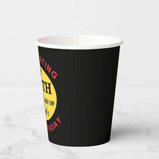 Gobelets En Papier 70e Humour d'anniversaire personnalisé (Gauche)