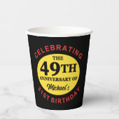 Gobelets En Papier 70e Humour d'anniversaire personnalisé (Recto)