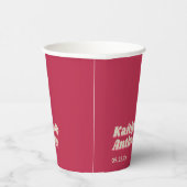 Gobelets En Papier 70's Retro Super Viva Magenta Mariage (Droite)