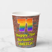 Gobelets En Papier 71e anniversaire : Arc-en-ciel amusant inspiré par (Recto)