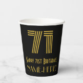 Gobelets En Papier 71e anniversaire : Art Déco Inspiré Look "71" & No (Verso)