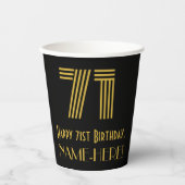 Gobelets En Papier 71e anniversaire : Art Déco Inspiré Look "71" & No (Recto)