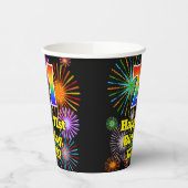 Gobelets En Papier 71e anniversaire : Fun Motif Fireworks + Rainbow 7 (Gauche)