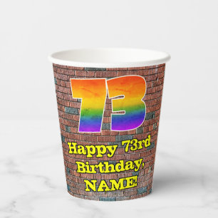 Gobelets En Papier 73e anniversaire : Arc-en-ciel amusant inspiré par