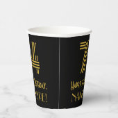 Gobelets En Papier 74e anniversaire : Art Déco Inspiré Look "74" & No (Droite)