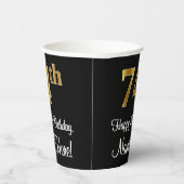 Gobelets En Papier 74e anniversaire - Elégant luxe Faux Gold Look # (Droite)