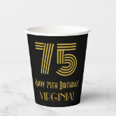 Gobelets En Papier 75e anniversaire : Art Déco Inspiré Look "75" & No (Recto)