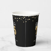 Gobelets En Papier 75e anniversaire encourage à 75 ans Black Gold (Droite)