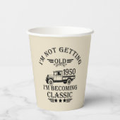 Gobelets En Papier 75e anniversaire vintage personnalisé (Verso)