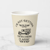 Gobelets En Papier 75e anniversaire vintage personnalisé (Recto)