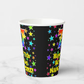 Gobelets En Papier 77e anniversaire : Fun Stars Motif et Rainbow 77 (Gauche)