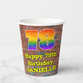 Gobelets En Papier 78e anniversaire : Arc en ciel inspiré par les gra (Recto)