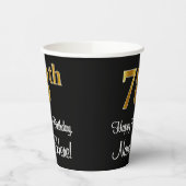 Gobelets En Papier 78e anniversaire - Elégant luxe Faux Gold Look # (Gauche)