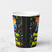 Gobelets En Papier 78e anniversaire : Fun Music Notes Motif, Rainbow (Droite)