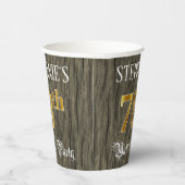 Gobelets En Papier 78e fête d'anniversaire — Faux Gold & Faux Wood Lo (Droite)