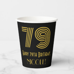 Gobelets En Papier 79e anniversaire : Art Déco Inspiré Look "79" & No