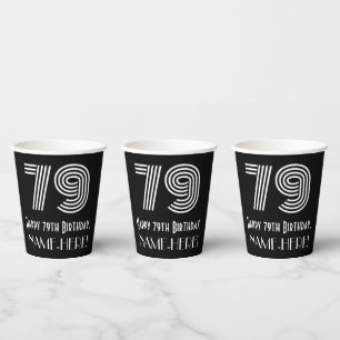 Gobelets En Papier 79e anniversaire — Art Déco Inspiré Look "79" + No
