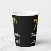 Gobelets En Papier 79e anniversaire - Elégant luxe Faux Gold Look # (Gauche)