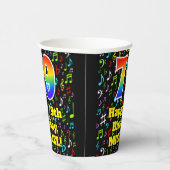 Gobelets En Papier 79e anniversaire : Fun Music Notes Motif, Rainbow  (Droite)